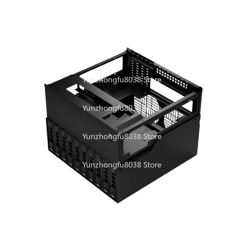 NAS-Gehäuse 10 + 2 Festplatte MATX Hauptplatine Flying Bull PCI-E 1U Netzteil Image