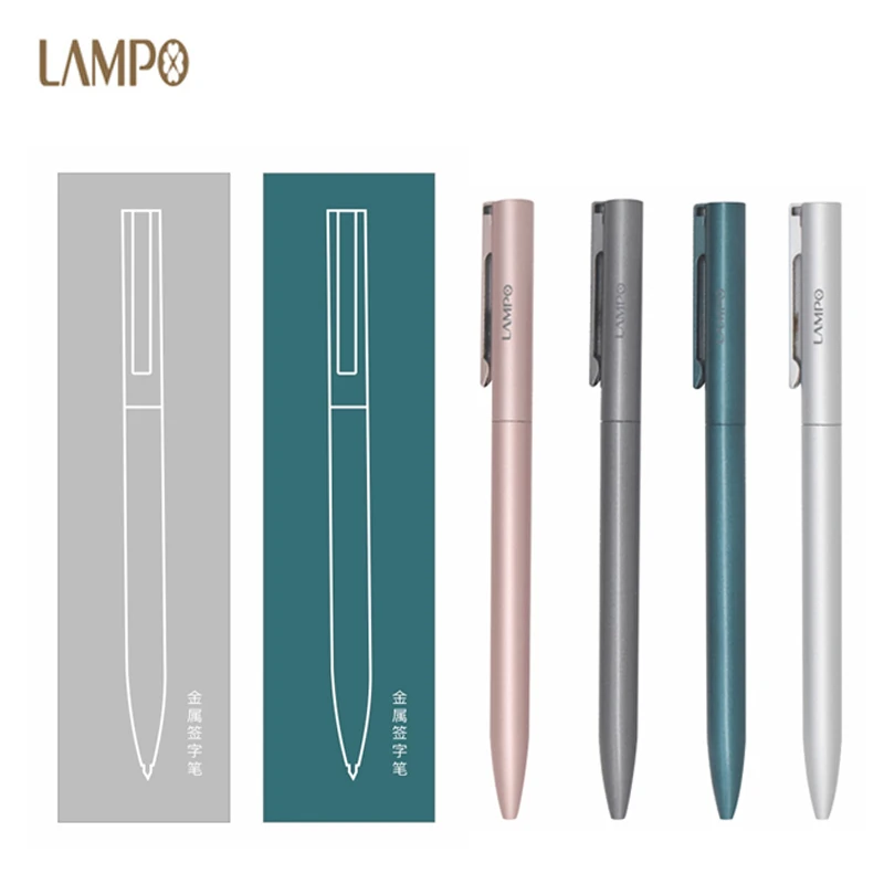 Lampo Metall Gel Stift Mijia Zeichen Stifte 0,5 MM Schwarz Tinte Rollerball Canetas Gel Pуkuu für Business Büro Schreibwaren liefert Image