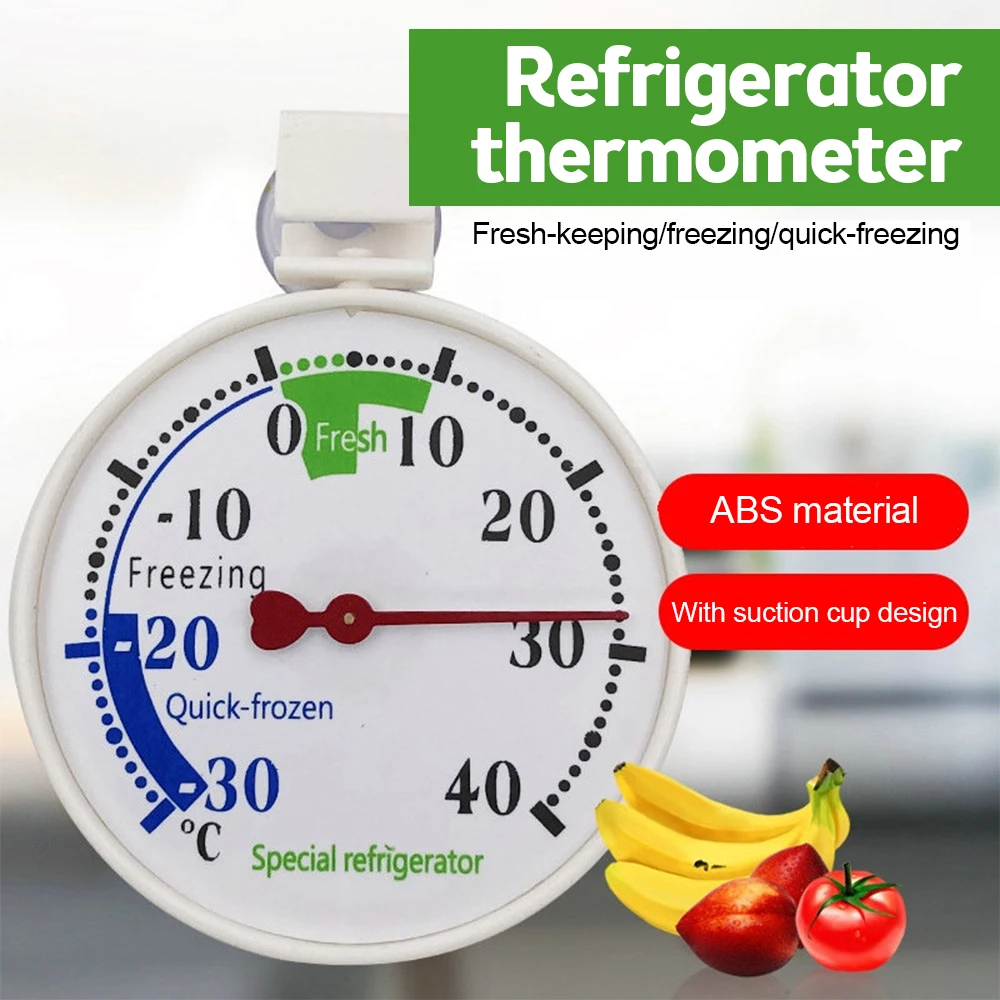 Kühlschrank-Gefrierschrank-Thermometer, Kühlschrank-Kühltemperaturanzeige, Heimgebrauch, Küchenzubehör, Werkzeuge mit Saugnapf Image
