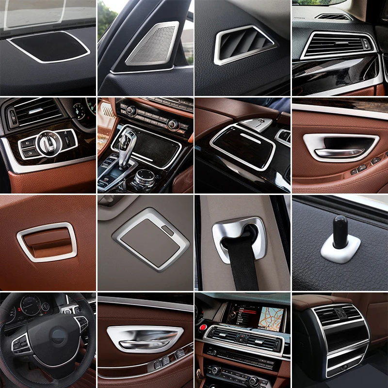 Für BMW 5er F10 F18 Auto Styling innen Tasten Panel Rahmen Dekoration Abdeckung Trim Auto Aufkleber Edelstahl Zubehör Image
