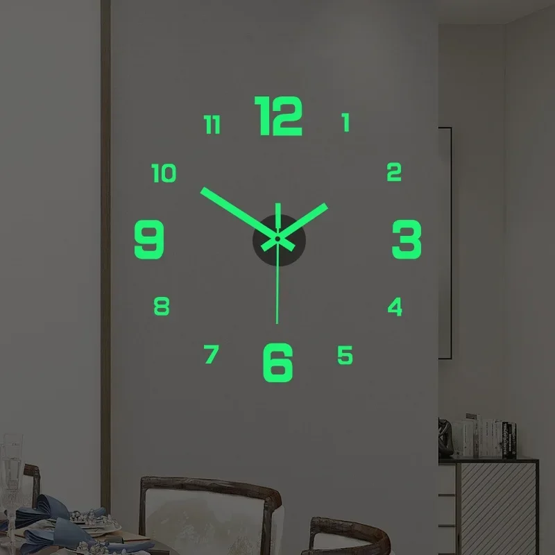 Leuchtende Dekoration, digitale Wanduhr, Häuser, DIY-Uhren, rahmenlose Dekoration für Schlafzimmer, Familien, Wohnzimmer, Stereo-LED Image