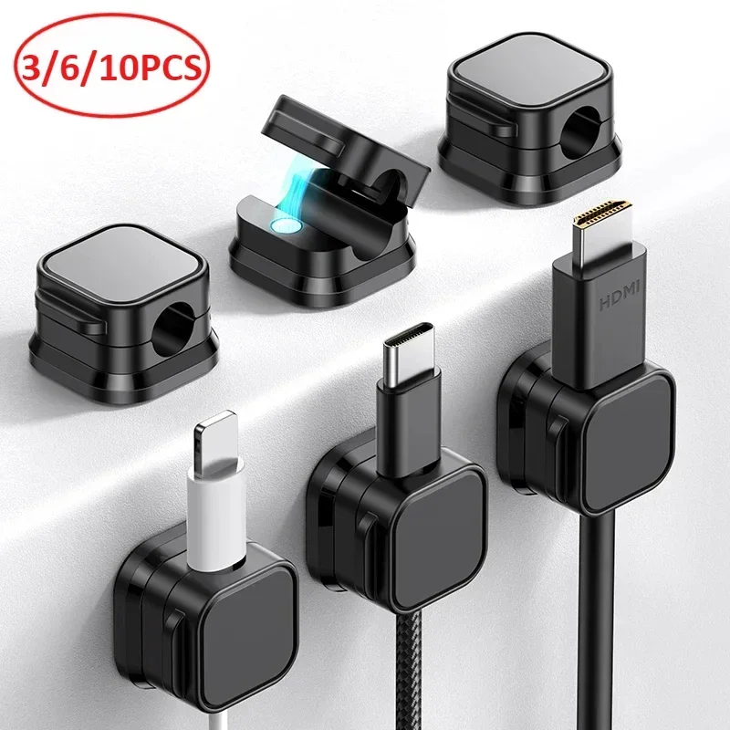 Cable Clearance Wire Charger Protector Guiding Line Portable Magnetic Seamless Cable Management Clip Kopfhörer Kabel Clips Image