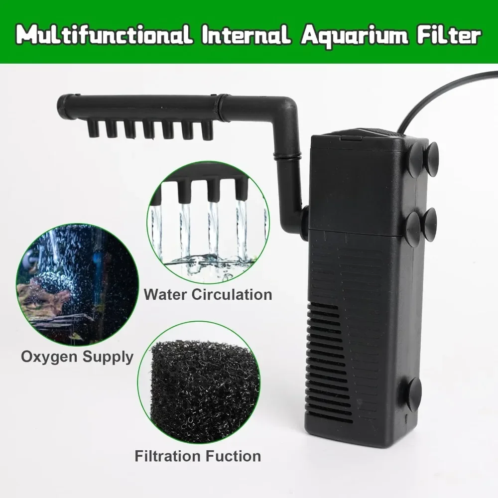 5W/7W/10W Filterpumpe 3 in 1 Multifunktionales Sauerstoffgerät Wasserzirkulation Kunststofftank für Aquarienfische Heimtierbedarf Image