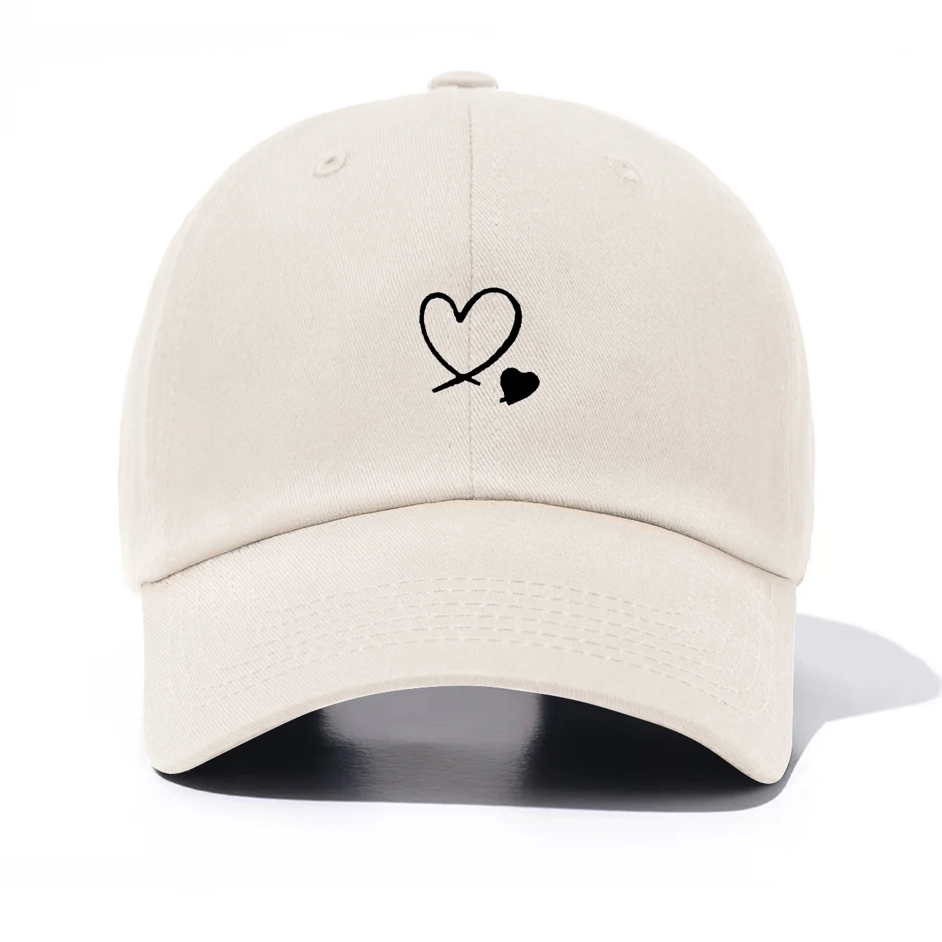 1-teilige Baseballkappe mit Herzen-Print für Männer und Frauen, klassisch, lässig, stilvoll, perfektes Geschenk für Familien und Freunde Image