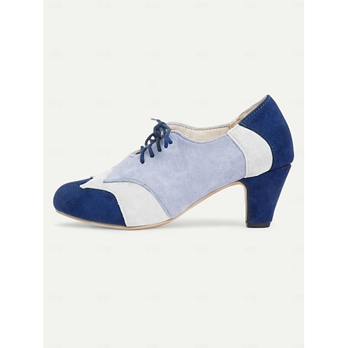 Grüne Damen-Schnürpumps mit Farbblock-Design – stilvolle Schuhe im Vintage-Stil für die Feierlichkeiten zum St. Patrick's Day Image