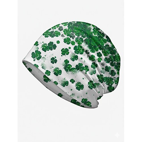 Damen-Mütze zum St. Patrick's Day, Baumwoll-Polyester-Mischgewebe, verschiedene Designs mit Kleeblättern und festlichen Grafiken, perfekt für Feiertage und den Alltag Image