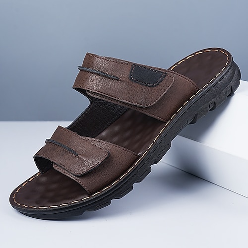 Schwarze Herrensandalen – Premiumqualität mit bequemer Passform und Klettverschlüssen, ideal für Freizeitaktivitäten, Strandbesuche und den Alltag. Image
