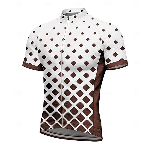 Herren Radtrikot Grafik Geometrisch Farbverlauf Kurzarm Fahhrad T-Shirt Oberteil mit 3 Gesäßtaschen UV-beständig Schnelltrocknend Frontreißverschluss Reflektierende Streifen Sport Schwarz Marinenblau Image