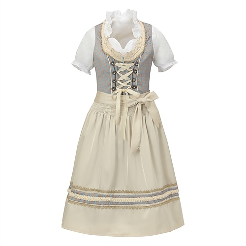 Oktoberfest Kleid Dirndl Dienstmädchen Bayerisch Deutsch München Wiesn Damen Party Bier Festival Stoff im traditionellen Stil Ohne Bluse Image