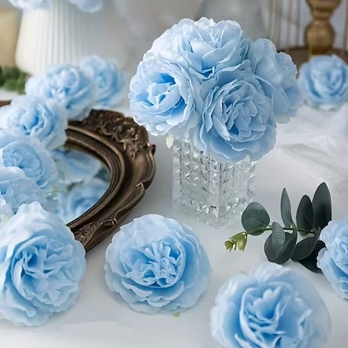 20 künstliche Pfingstrosenblütenköpfe – klassisch im Boho-Stil, künstliche Pfingstrosen aus Kunststoff mit Stielen, geeignet für Hochzeiten, DIY-Blumenarrangements, Partys, Tischdekorationen,