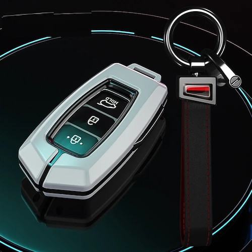 Custodia in TPU per portachiavi con portachiavi in pelle per [marca/modello auto, ad esempio Hyundai Elantra Sonata Tucson], custodia protettiva per chiave intelligente a protezione completa,