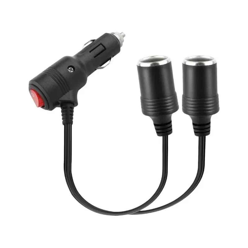 Auto-Zigarettenanzünder 12–24 V, Splitter-Adapter, 1 Stecker auf 2 Buchsen, Y-Splitter mit Ein-Aus-Schalter, 20 cm, universell, neu, 2025 Image