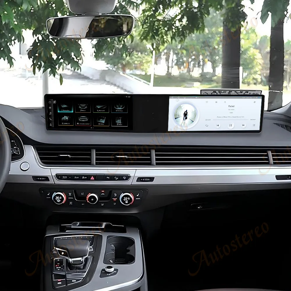 25 Zoll Dual Screen Carplay Android 14 für Audi Q7 2016-2020 Auto GPS Navigation Multimedia Player Media Auto Radio Head Unit Image