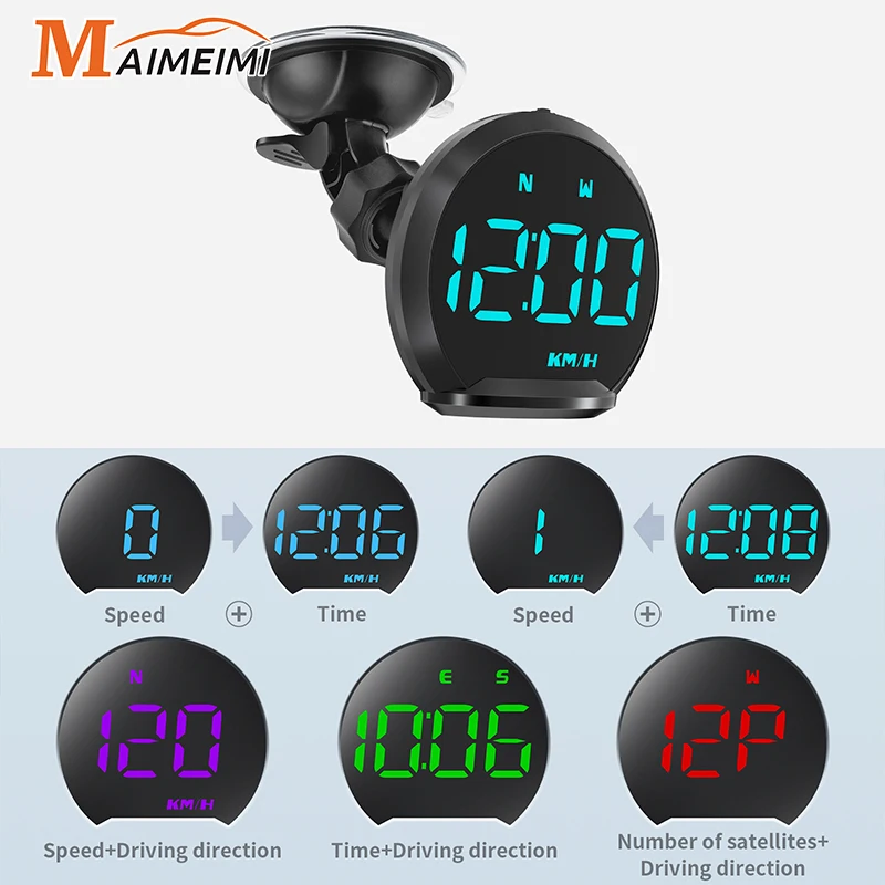 G13 GPS Head Up Display Car Display With KMH Speed Fatigued Driving Alarm Compass Speed Clock Driving Distance Time Y03 GPS HUD