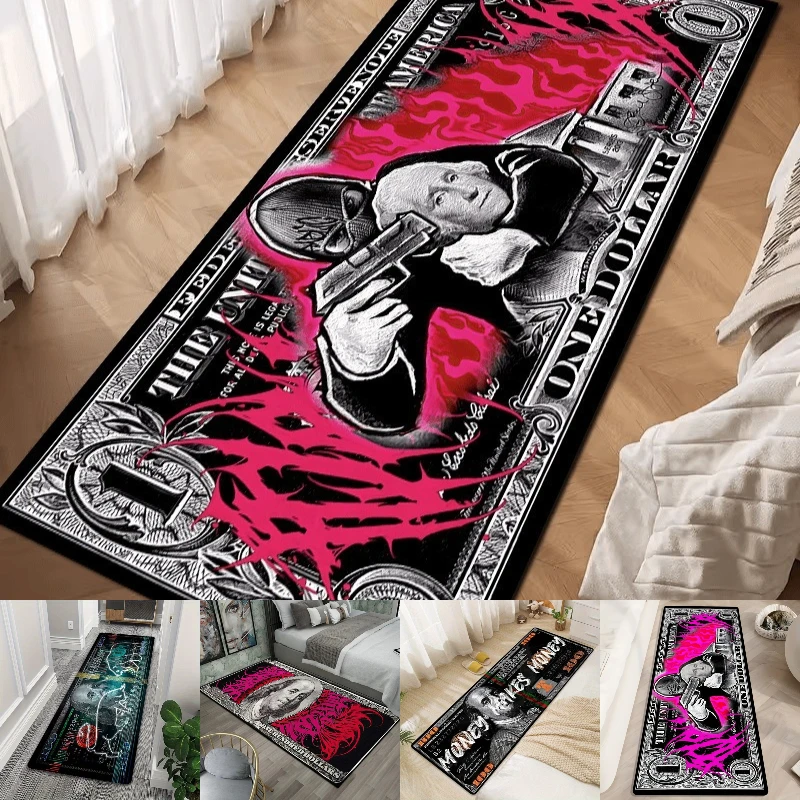 US Dollar Print Kitchen Mat Washington Being Held Hostage American Currency Design Carpet for Home Living Room Bedroom Decor