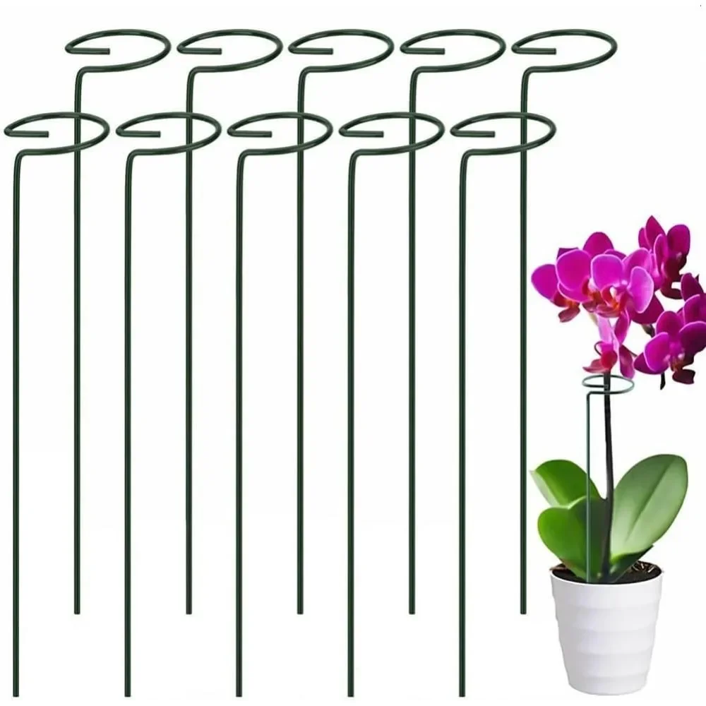 Neue 2025, 20-Zoll-Pflanzenstützpfähle aus Metall, Gartenpfähle, Blumenstützpfähle für Orchideen, Lilie, Sonnenblume, 1/2/4/6/8/10-teiliges Set Image