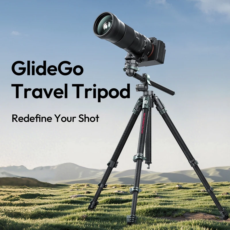 Ulanzi JJ05 GlideGo Reisestativ für Canon Nikon Sony DSLR-Kamera, 5 kg Last, vertikale horizontale Aufnahmen mit Uka-Schnellverschluss Image