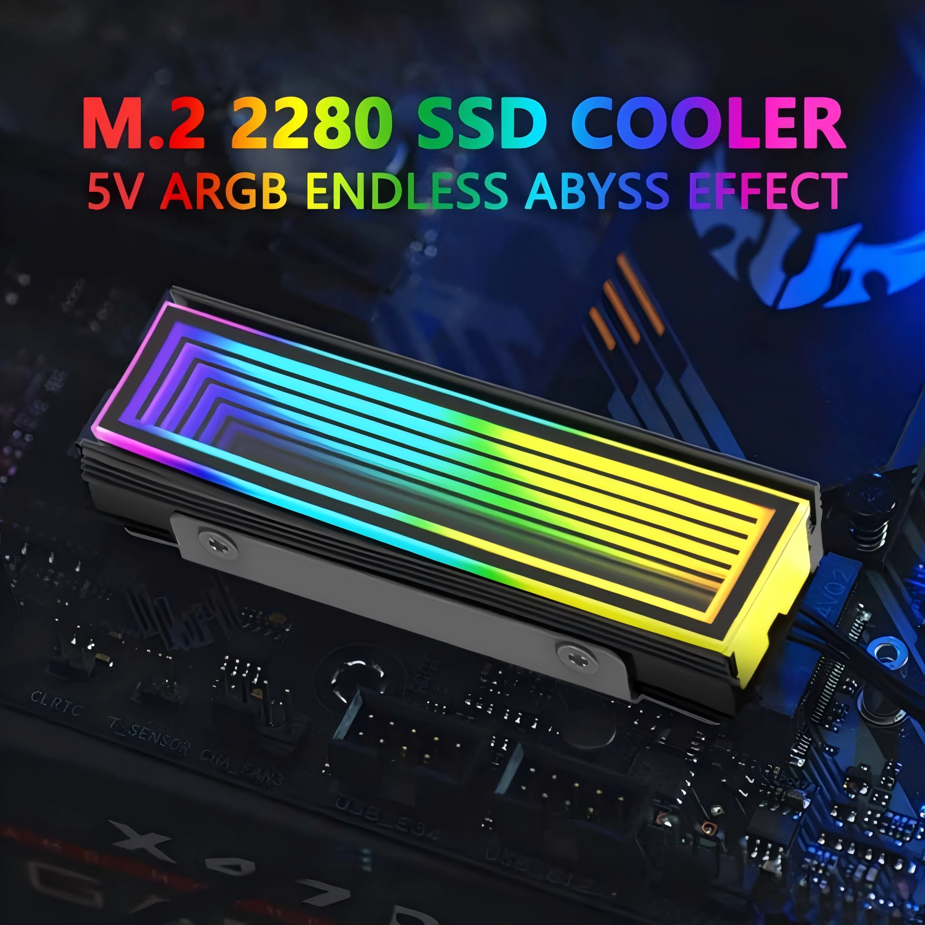 5V/3Pin ARGB AURA Sync Computer 2280 SSD M2 Radiatore in alluminio PC RGB M.2 Nvme Dispositivo di raffreddamento Dissipatore di calore Unità a stato solido Dissipatore di calore Dispositivo di