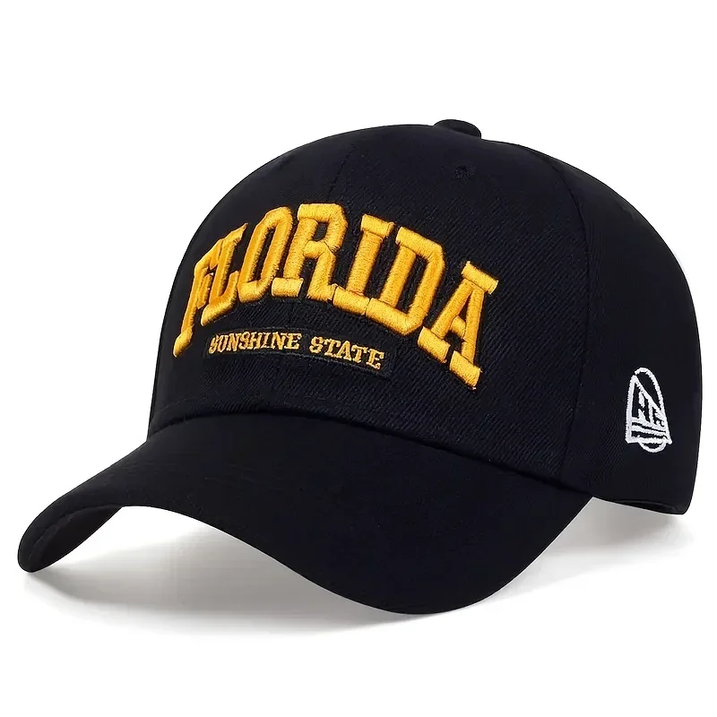 Berretti da baseball unisex con ricamo a lettera FLORIDA Primavera e autunno Cappelli casual regolabili per esterni Cappello per protezione solare Berretto sportivo