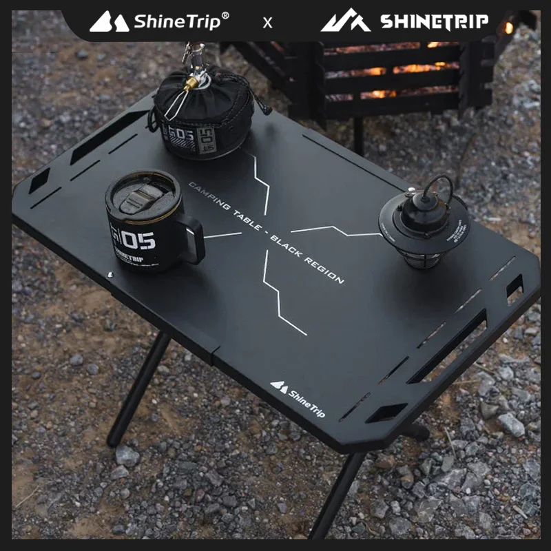 Shinetrip Camping taktischer Tisch, tragbarer Klapptisch aus Aluminium legierung im Freien, leichter multifunktion aler Stahl tisch Image