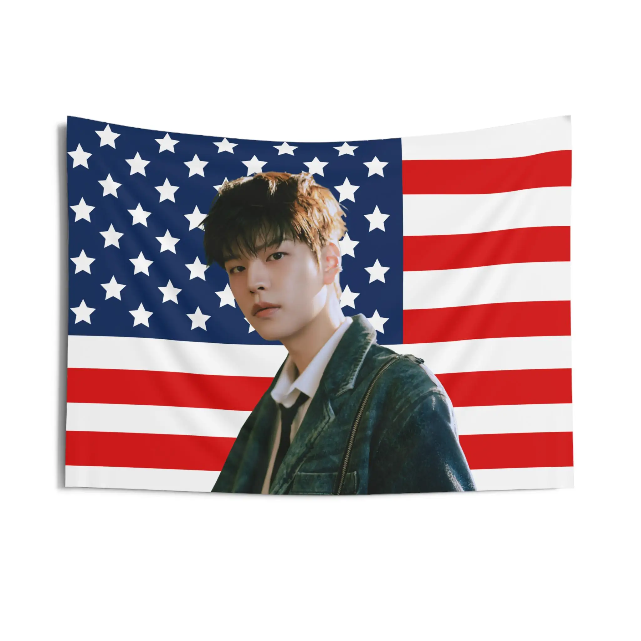 Seungmin Hollow American Flag Stray Kids Konzertbanner SKZ Kpop Banner Stray Kids Ate Skz Dominate Stray Kids 2025 Image