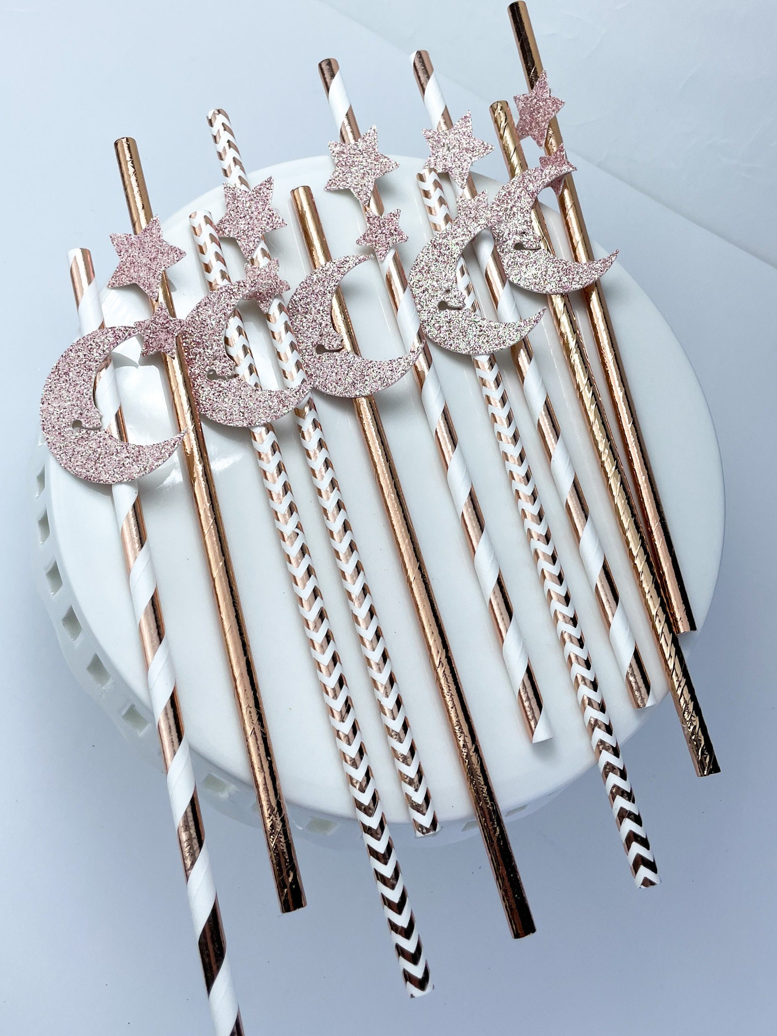 Twinkle Twinkle Little Star Gender Reveal, Twinkle Twinkle Little Star Baby Shower, Luna e stelle, Sopra la luna, Cannucce di carta