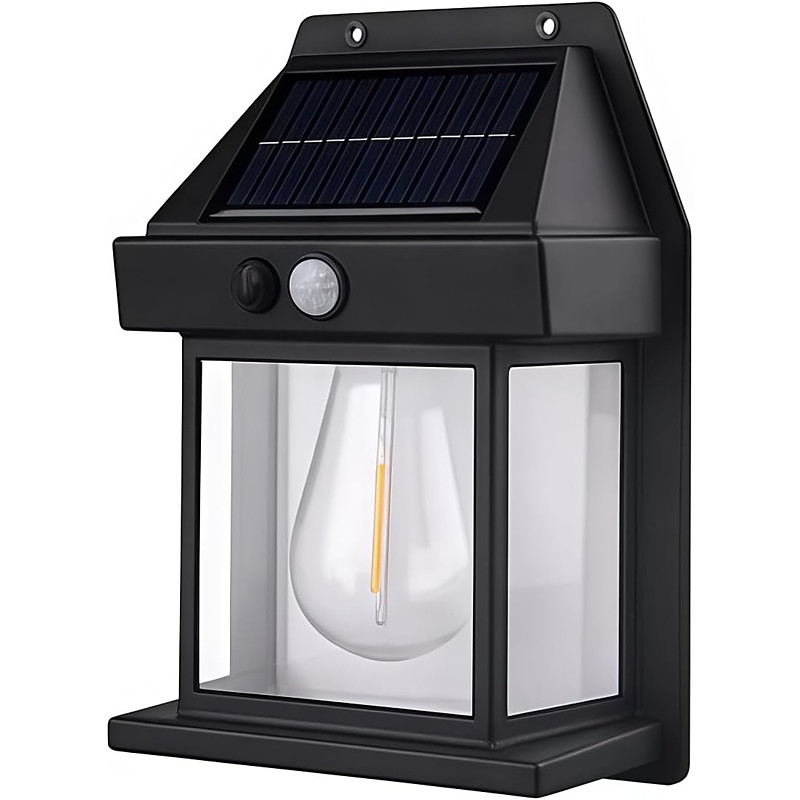 Solar Lights Outdoor Wall Lantern, Dusk to Dawn Motion Sensor Porch Light for Outside, Waterproof Solar Wall Sconce Security Light Fixtures for Garden Yard Patio Fence