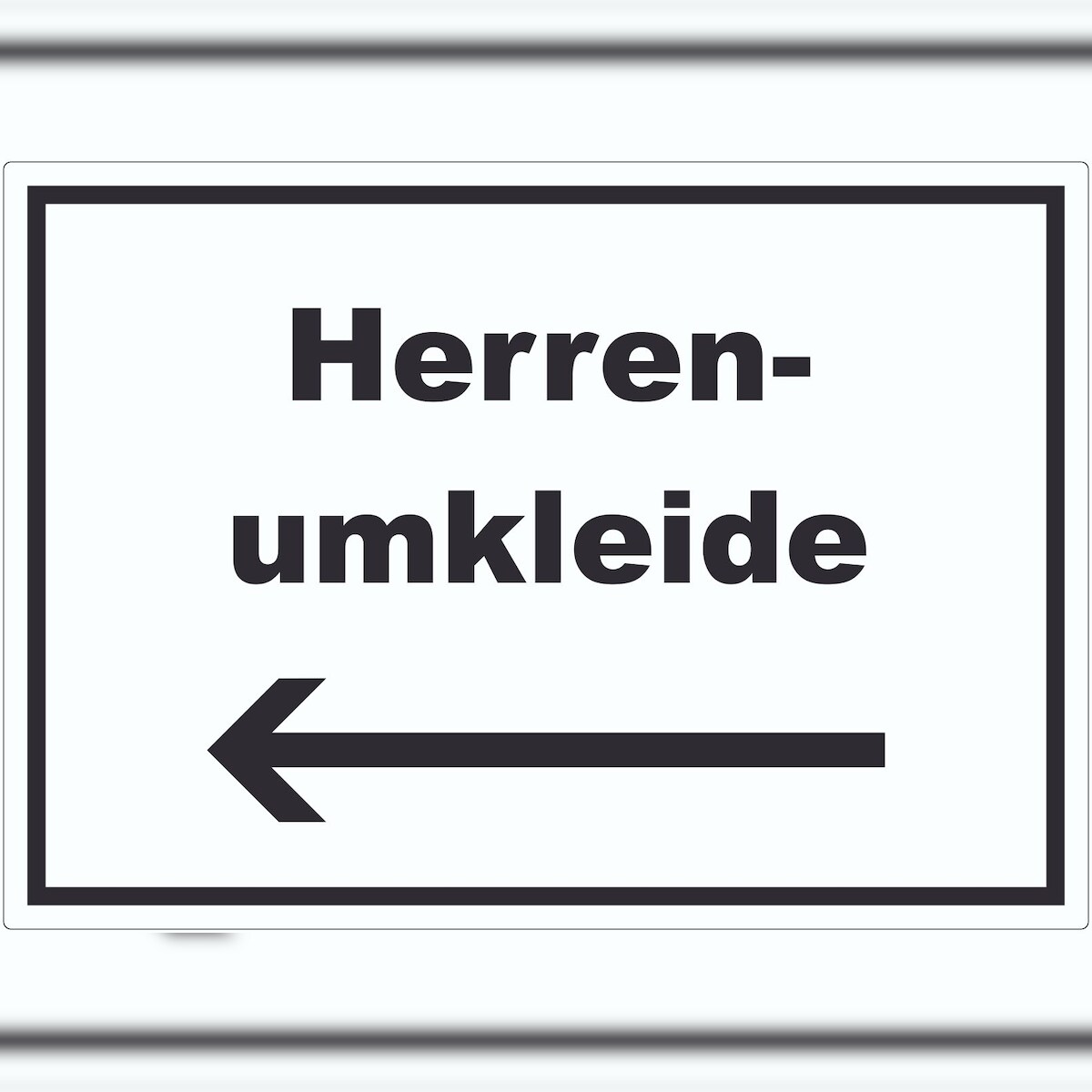 HB-Druck Herrenumkleide Aufkleber mit Text und Richtungspfeil links waagerecht A4 (210x297mm) Image