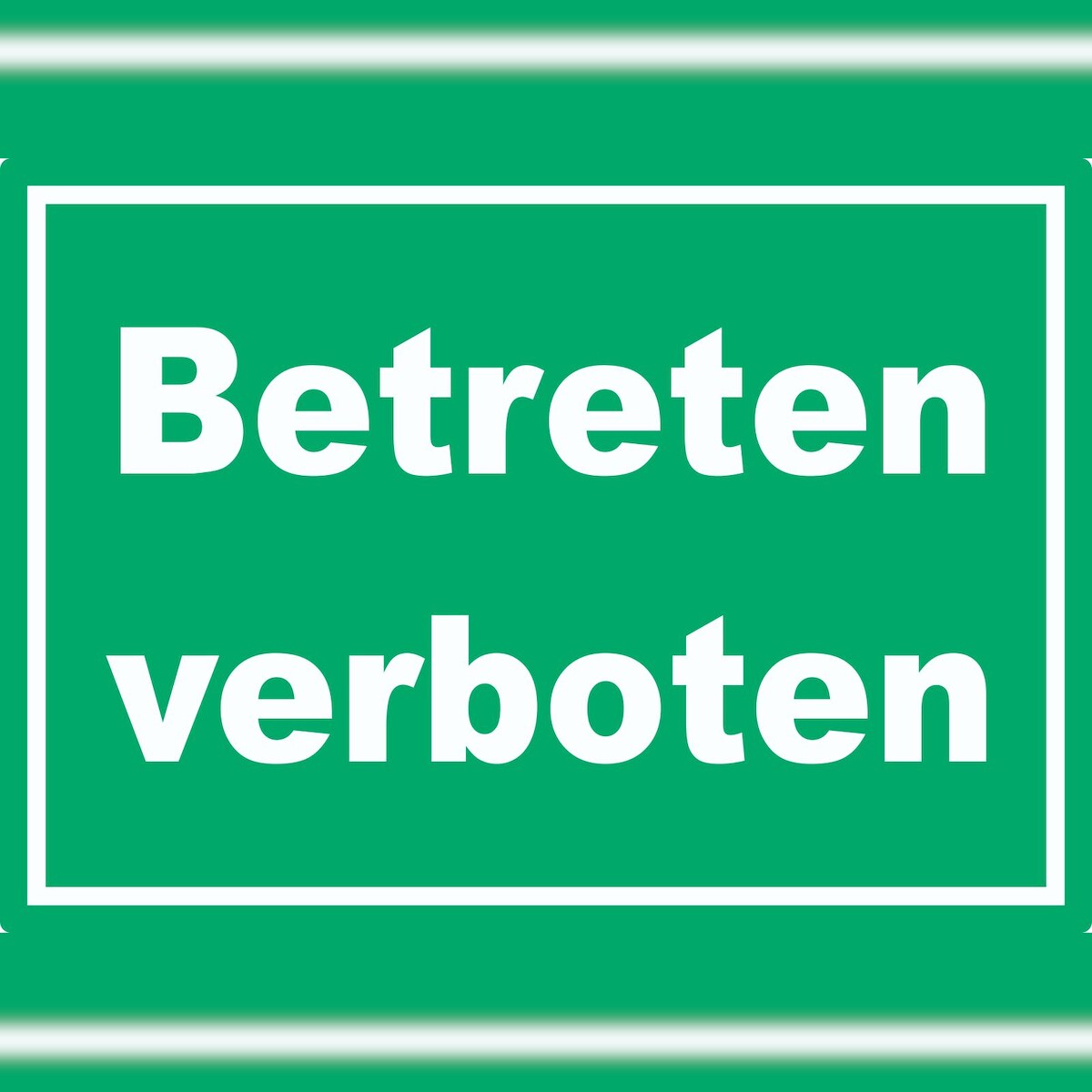HB-Druck Betreten verboten Schild grün-weiß A6 Rückseite selbstklebend Image