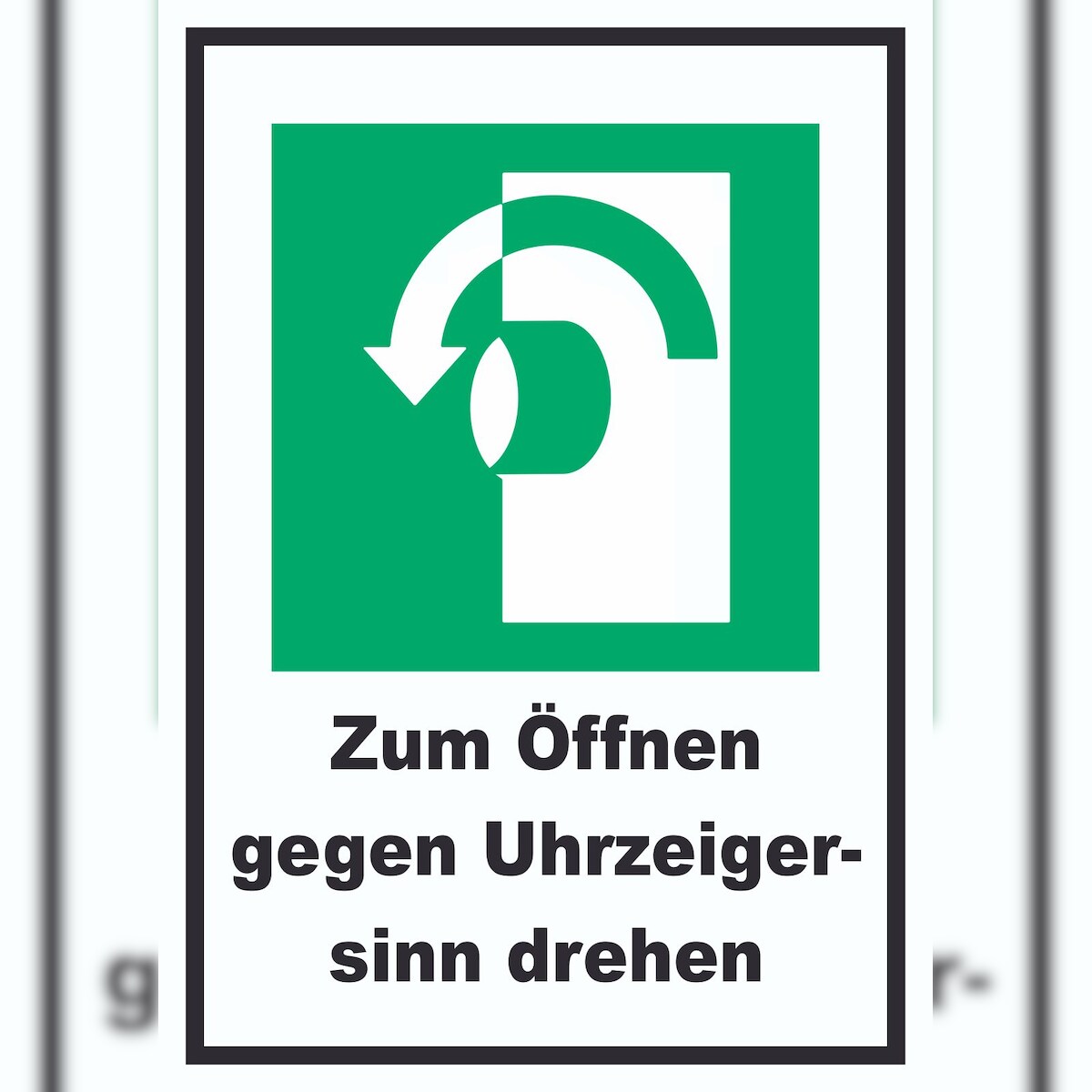 HB-Druck Zum Öffnen gegen Uhrzeigersinn drehen A2 (420x594mm) Schild Image