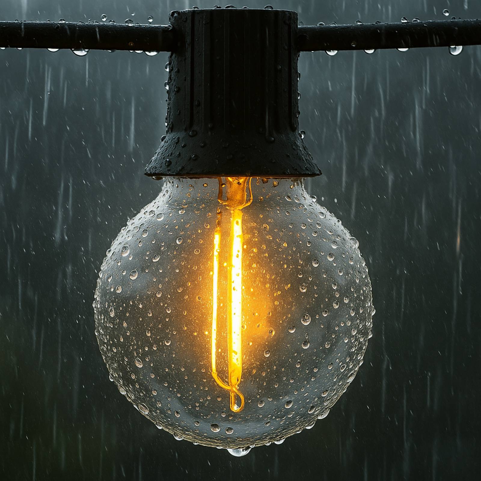 Calex Solar-LED-Lichterkette Vista, Länge 20 Meter, IP44 dimmbar, schwarz, Kunststoff