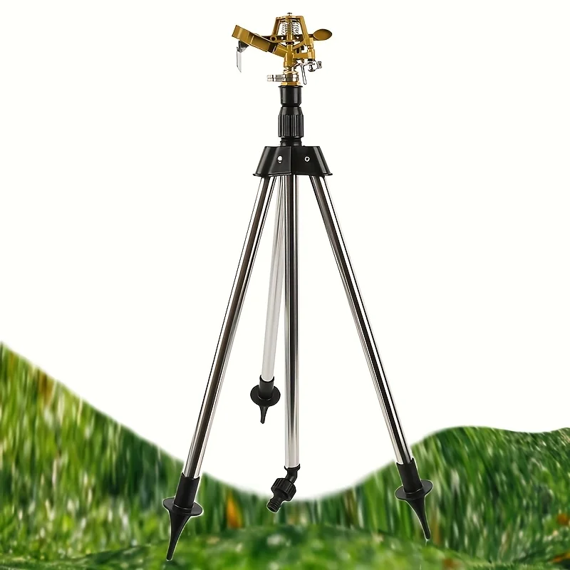 Rasensprinkler, Stativspieß mit Gartensprinkler, dehnbarer Sprinkler, bis zu Metall, kreisförmiger rotierender Sprinkler Image