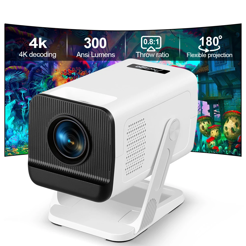 PG310 Projektor 4K Full HD WiFi6 BT5.4 Android Native 720P Projektor 300Ansi Short Throw Video Smart Home Theater Beamer Image