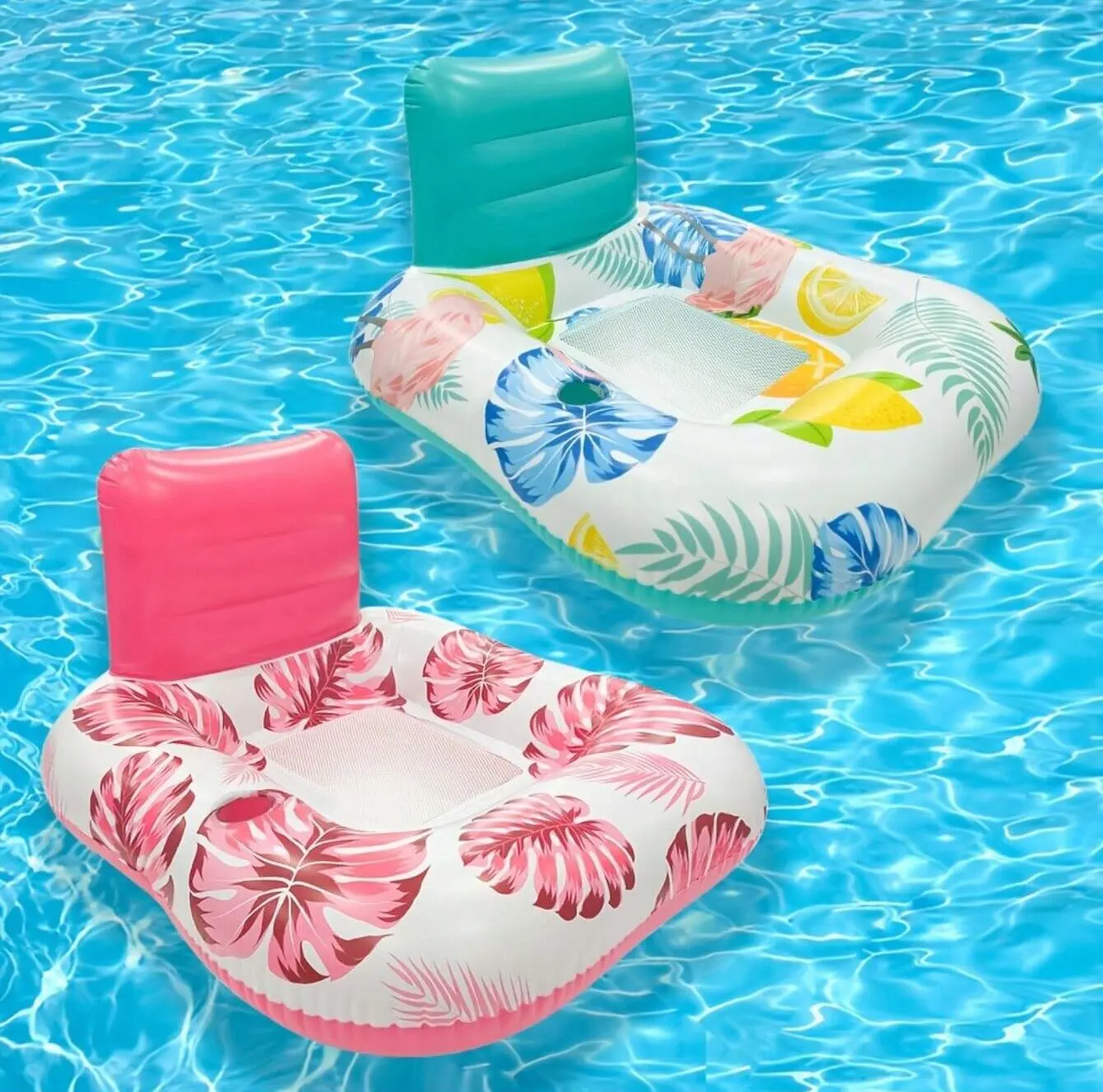 Sommer Maple Leaf Aufblasbare Spielzeug Schwimmen Lounge Stuhl mit Rückenlehne Outdoor Aufblasbare Schwimm Sitz Pool PVC Wasser Spielzeug Image
