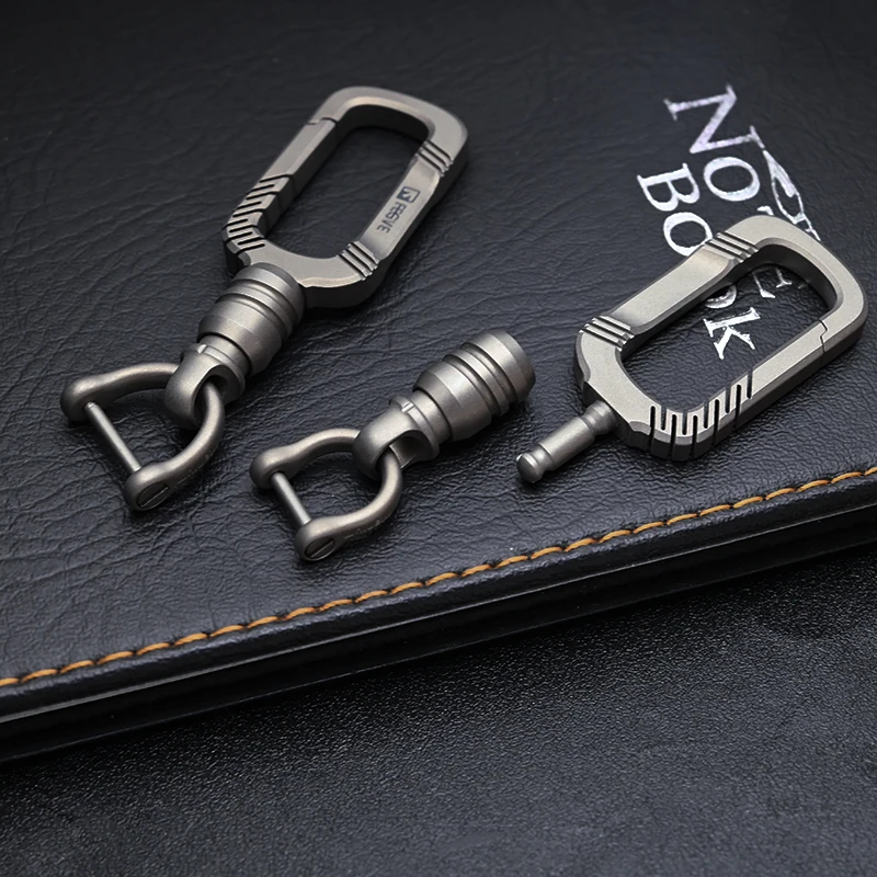 Premium-Auto-Schlüsselanhänger aus Titanlegierung, Schnellverschluss, drehbarer Haken, abnehmbarer Taillenclip, Schlüsselanhänger für Männer, hochwertiges EDC-Zubehör Image