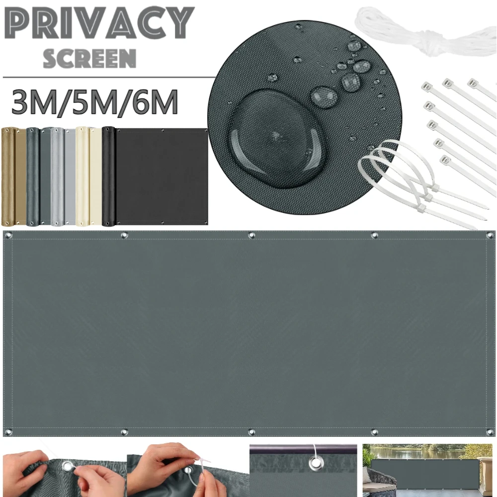 Wasserdichtes Sichtschutz-Schatten-Tuch für Balkon, Zaun, Terrasse, Sonnenschutz, UV-Schutz, Gartendeck, Unterschlupf, Veranda, Pool-Dekoration Image