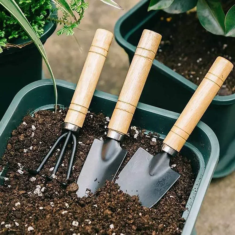 3-teiliges Mini-Gartenwerkzeug-Set – Grab- und Jätwerkzeuge für Zimmerpflanzen, Blumentöpfe, Kaktus und Gemüse Image