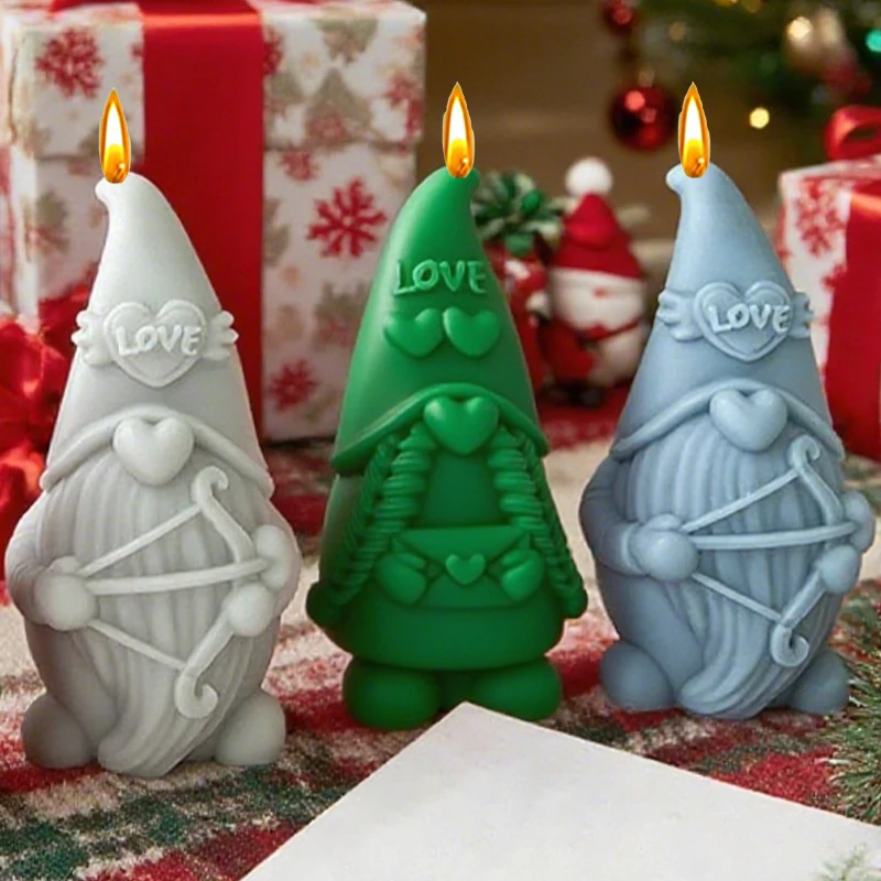 1 Stück, kleine Zwergenkerze Silikonform DIY Weihnachten handgemachte Seife Duft Diffusor Stein Kuchen Dekoration Ornament Image
