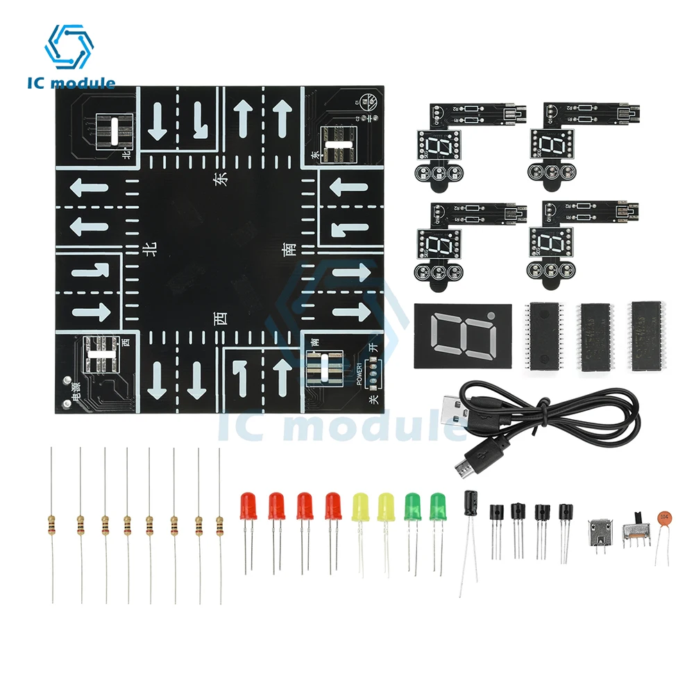 DC 5V Ampel-Simulator DIY Kit Löten Übungsset Signallicht Löten Übungssets für Jugendliche und Erwachsene Image