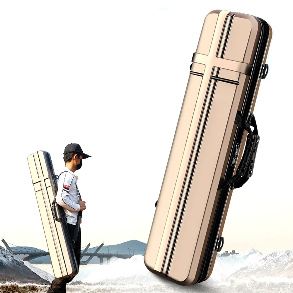 Neue Hohe Qualität Angelrute Tasche 70cm 120cm 130cm Tackle Pole Reel Locken Fall Wasserdichte ABS Harte material Durable Lagerung Box Image