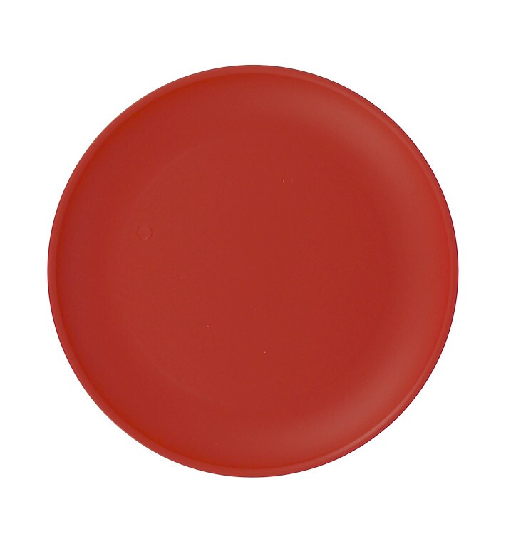 MONOUSO - Wiederverwendbare Plastikteller PP-MF Rot Ø23,5cm (54 Stück) Image