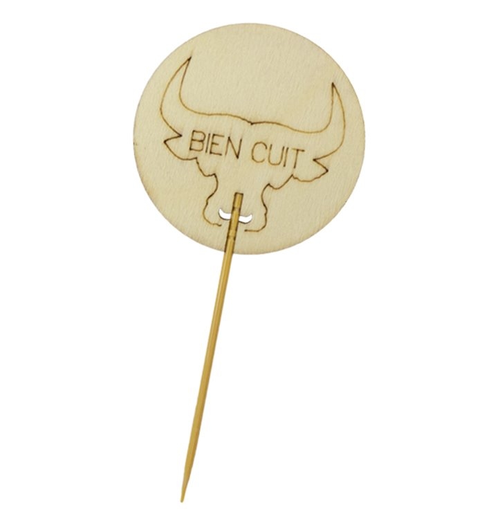 MONOUSO - Zahnstocher Marker Gut Gemacht “Bien Cuit” 9 cm (1200 Stück) Image