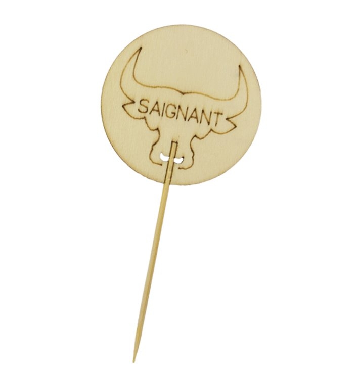 MONOUSO - Zahnstocher Marker Wenig Gemacht “Saignant” 9 cm (1200 Stück) Image