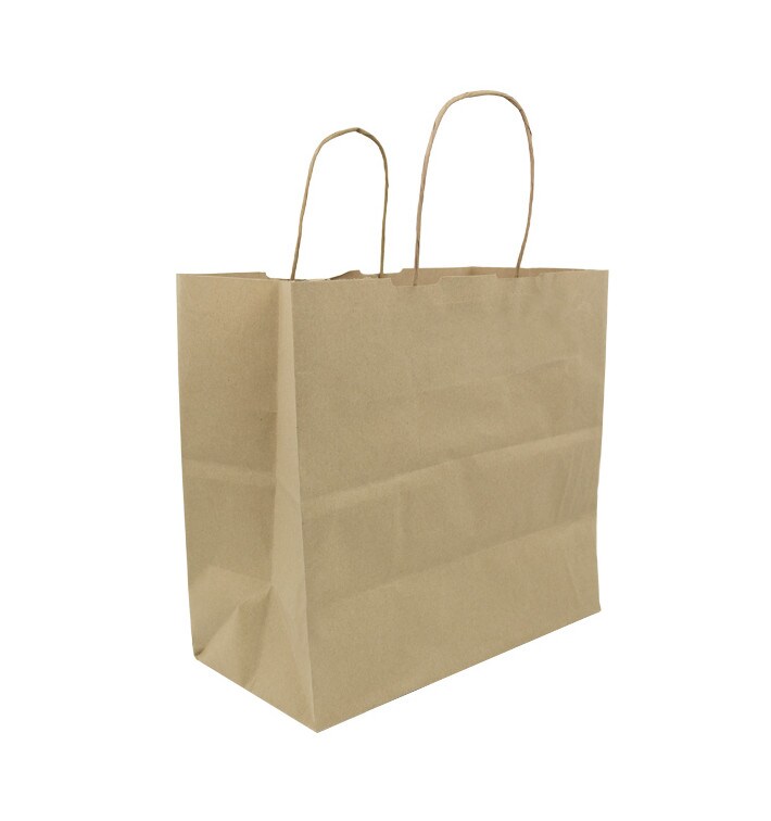 MONOUSO - Papiertüten Kraft braun mit Henkeln 115g/m² 28+11x32cm (250 Stück) Image