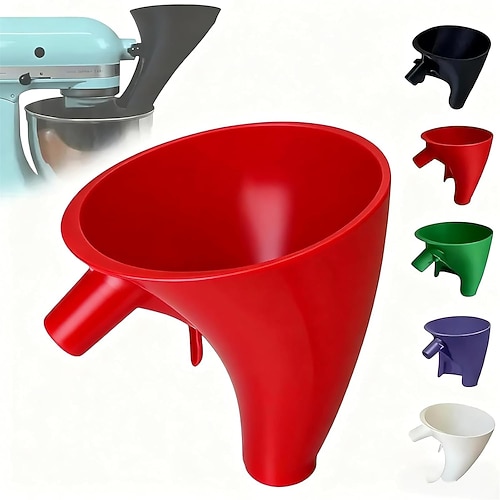 Entonnoir à farine pour robot pâtissier KitchenAid de 5 pintes, accessoire anti-éclaboussures pour robot pâtissier à tête inclinable de 4,5 et 5 pintes (KSM150), ustensile de pâtisserie anti-éclaboussures compatible lave-vaisselle, accessoire pour...