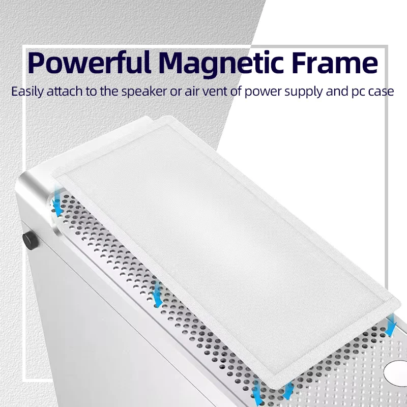 PC-Computergehäuse-Lüfter, PVC-Staubgeflecht, Filternetz, magnetischer Rahmen, 12/24/36 cm, für Lautsprecher oder Lüftungsschlitze von Netzteil und PC-Gehäuse Image