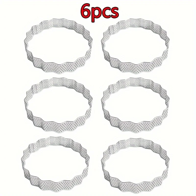 Perforierte Tortenringe aus Edelstahl – hitzebeständige, antihaftbeschichtete runde Mousse-Kuchenformen zum Backen, ideal für Weihnachten Image