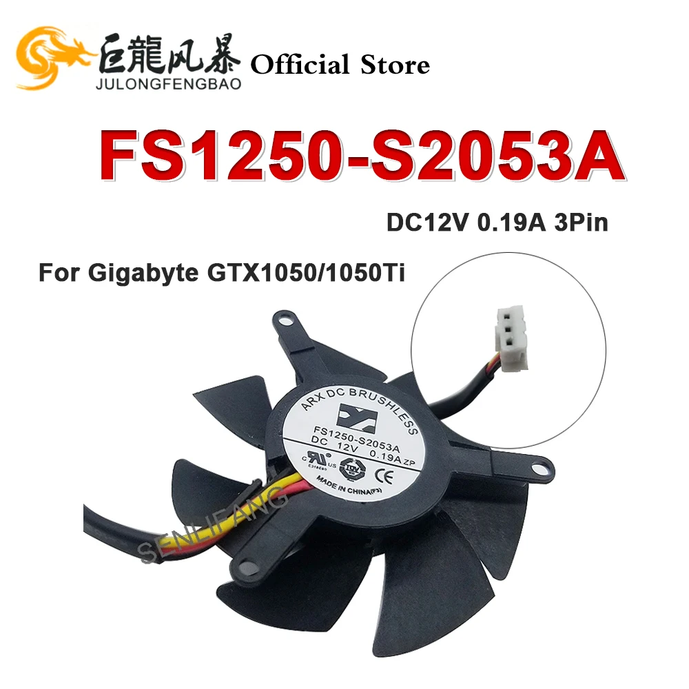 Neu für Gigabyte GTX 1050Ti FS1250-S2053A DC12V 0,19A Grafikkartenlüfter mit 4,5 cm Durchmesser Image