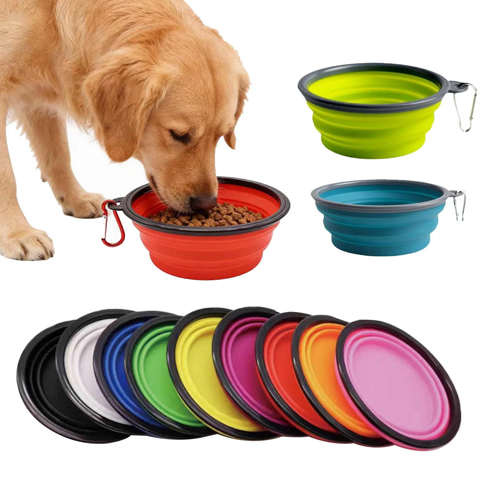 Bol de nourriture pour animaux de compagnie bol TPR Durable nourriture pour chat et chien bol pliable en Silicone pour animaux de compagnie bol de nourriture d'eau en plein air de voyage Portable