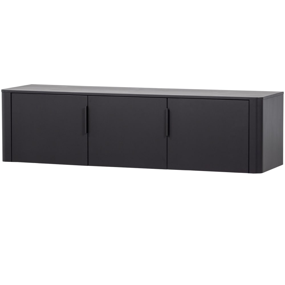 Meuble tv en pin 154 cm noir